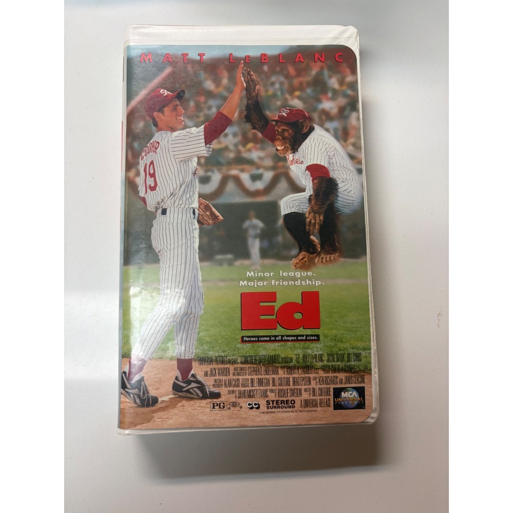 Ed VHS Matt LeBlanc Baseball Chimpanzee Movie 1996 Universal Clamshell Comedy